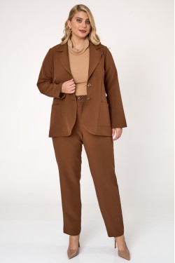 Κοστούμι σακάκι με δύο κουμπιά και παντελόνι με κουμπί καφέ