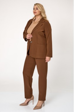 Κοστούμι σακάκι με δύο κουμπιά και παντελόνι με κουμπί καφέ