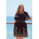 Φόρεμα έξω ώμοι Rayon με χρυσό κέντημα μαύρο Φόρεμα έξω ώμοι Rayon με χρυσό κέντημα μαύρο