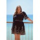 Φόρεμα έξω ώμοι Rayon με χρυσό κέντημα μαύρο Φόρεμα έξω ώμοι Rayon με χρυσό κέντημα μαύρο