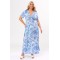 Dress maxi short sleeves knot Paisley Light Blue 
