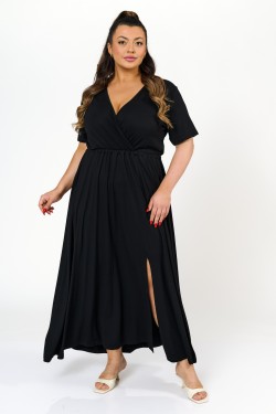 Φόρεμα μάξι κρουαζέ μαύρο