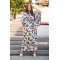 Dress  wrap satin with tie waist Paisley Grey