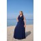 Kleid Maxi Vikose  Ärmellos Zierknoten Blau