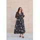 Dress maxi wrapped bellsleeves Printed