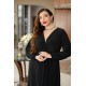 Dress maxi knot long sleeves with elastic band Black