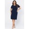 Dress midi short sleeve krepp blue