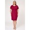 Kleid Midi kurzer Ärmel Krepp Bordeauxrot