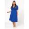 Dress midi elastic vicose short sleeve  knot royal blue