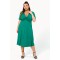 Φόρεμα midi Viscose ελαστική κοντό μανίκι κόμπος πράσινο