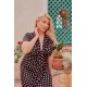 Dress midi neck tie design short sleeve Polka dot Dress midi neck tie design short sleeve Polka dot