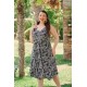 Φόρεμα midi viscose αμάνικο με μύτες φλοράλ μαύρο Φόρεμα midi viscose αμάνικο με μύτες φλοράλ μαύρο