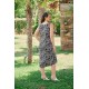 Φόρεμα midi viscose αμάνικο με μύτες φλοράλ μαύρο Φόρεμα midi viscose αμάνικο με μύτες φλοράλ μαύρο
