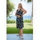 Φόρεμα midi viscose αμάνικο με μύτες φλοράλ Φόρεμα midi viscose αμάνικο με μύτες φλοράλ