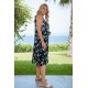 Φόρεμα midi viscose αμάνικο με μύτες φλοράλ Φόρεμα midi viscose αμάνικο με μύτες φλοράλ