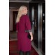 Φόρεμα κρέπ με παγιέτα στη λαιμουδιά και μανίκια μπορντό