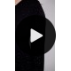  Φόρεμα gliter Super jersey μάξι μακρύ μανίκι κόμπος  μαύρο
