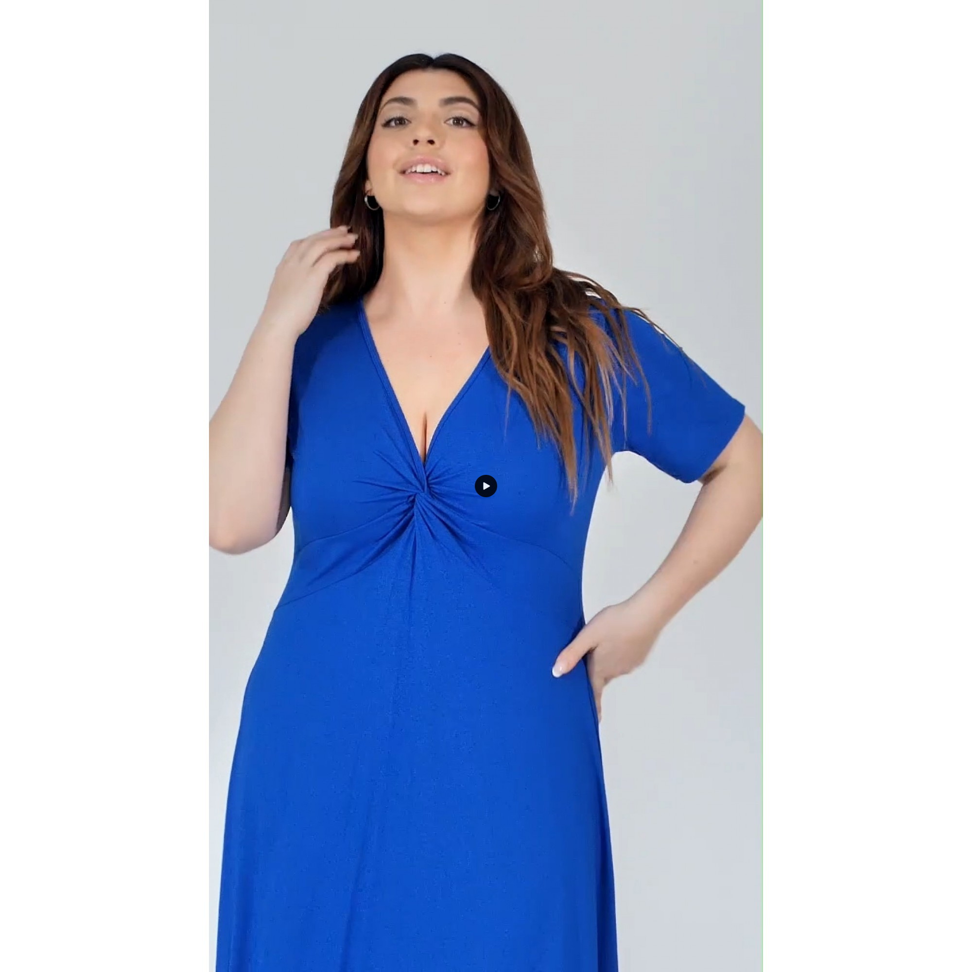 Φόρεμα μάξι κόμπος ελαστική viscose ρουά Φόρεμα μάξι κόμπος ελαστική viscose ρουά