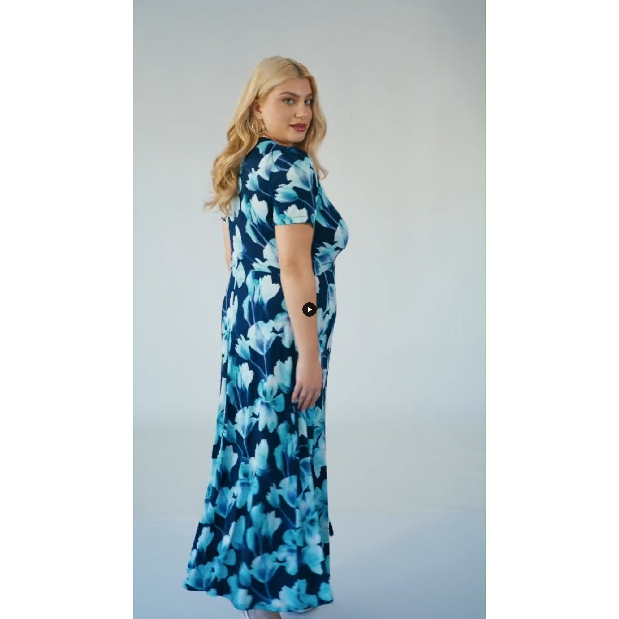 Φόρεμα μάξι κόμπος φλοράλ μπλε
