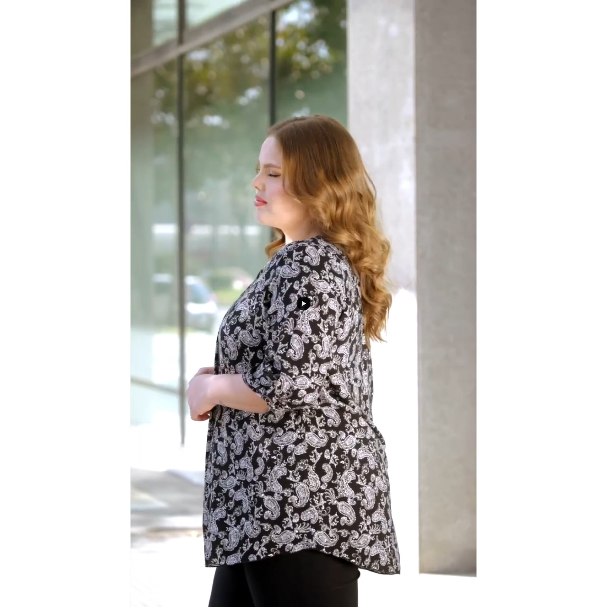 Πουκαμίσα V viscose λαχούρ μαύρη Πουκαμίσα V viscose λαχούρ μαύρη