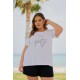 Μπλούζα viscose με κουφόπιετα πίσω και τύπωμα Pretty λευκή Μπλούζα viscose με κουφόπιετα πίσω και τύπωμα Pretty λευκή