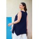 Mπλούζα αμάνικη με μύτες σε ελαστική viscose τύπωμα Pretty μπλε Mπλούζα αμάνικη με μύτες σε ελαστική viscose τύπωμα Pretty μπλε