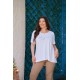 Μπλούζα viscose με κουφόπιετα πίσω και τύπωμα Magic λευκή Μπλούζα viscose με κουφόπιετα πίσω και τύπωμα Magic λευκή