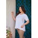Μπλούζα viscose με κουφόπιετα πίσω και τύπωμα Magic λευκή Μπλούζα viscose με κουφόπιετα πίσω και τύπωμα Magic λευκή