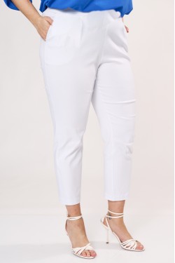 Παντελόνι με πιέτες και τσέπες λευκό