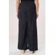 Παντελόνα με λάστιχο look λινό μαύρη Παντελόνα με λάστιχο look λινό μαύρη
