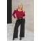 Jean παντελόνι ελαστικό wide leg μαύρο