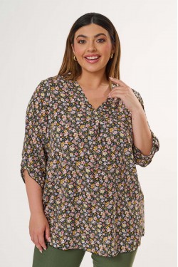Πουκαμίσα V viscose ανθάκια ψιλά