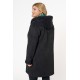 Παλτό με τρία κουμπιά σουέτ μαύρο