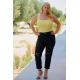 Jean παντελόνι ελαστικό mom fit σχισίματα στρας μαύρο