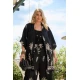 Σετ Resort rayon με χρυσό lurex κέντημα κιμονό και παντελόνα