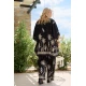 Σετ Resort rayon με χρυσό lurex κέντημα κιμονό και παντελόνα