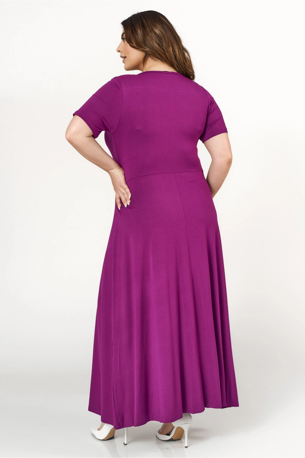 Φόρεμα μάξι κόμπος ελαστική viscose βιολετί 