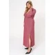 Φόρεμα lurex μάξι μακρύ μανίκι κρουαζέ peach pink Φόρεμα lurex μάξι μακρύ μανίκι κρουαζέ peach pink