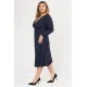 Φόρεμα midi Viscose ελαστική μακρύ μανίκι κόμπος μπλε Φόρεμα midi Viscose ελαστική μακρύ μανίκι κόμπος μπλε