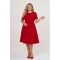 Φόρεμα κλος midi κοντό μανίκι κρεπ κόκκινο