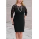 Φόρεμα δαντέλα  midi κρεπ μαύρο