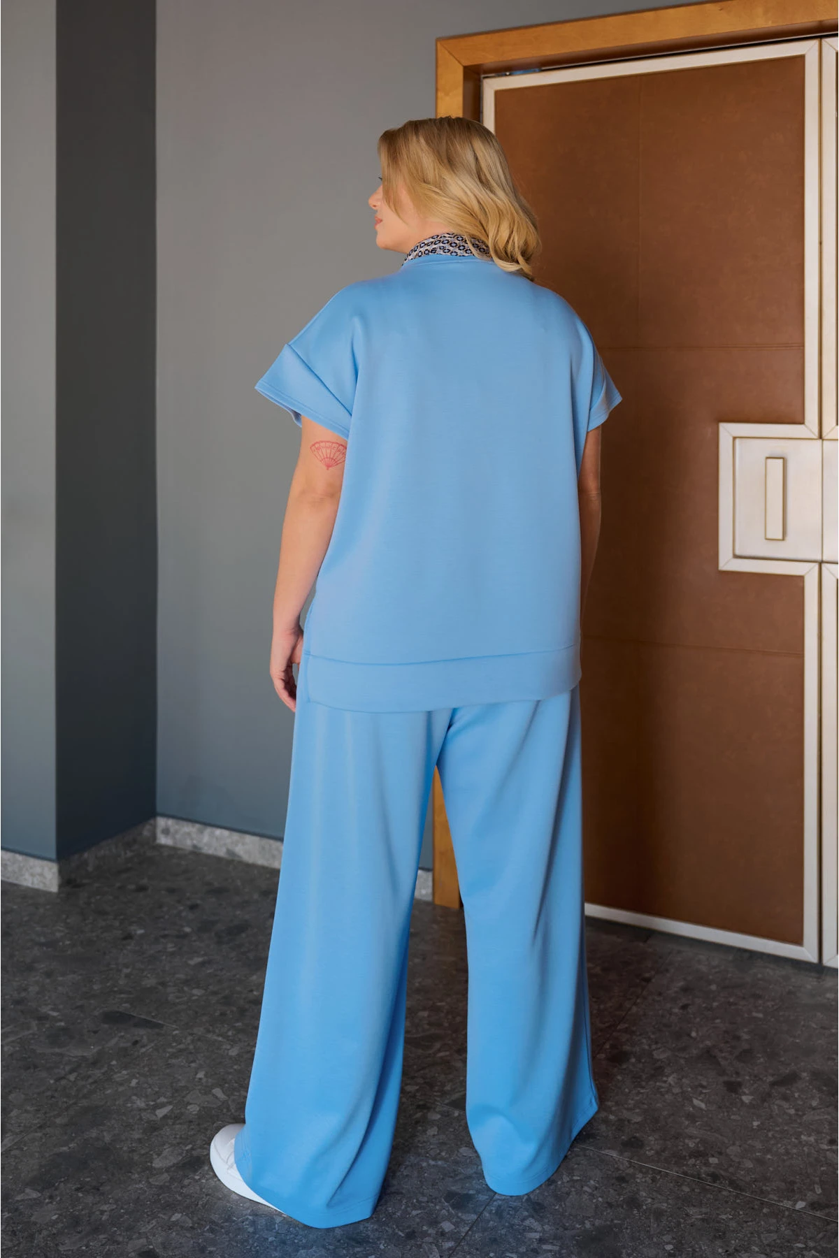 Σετ φόρμες μπλούζα κοντό μανίκι και παντελόνι γαλάζιο