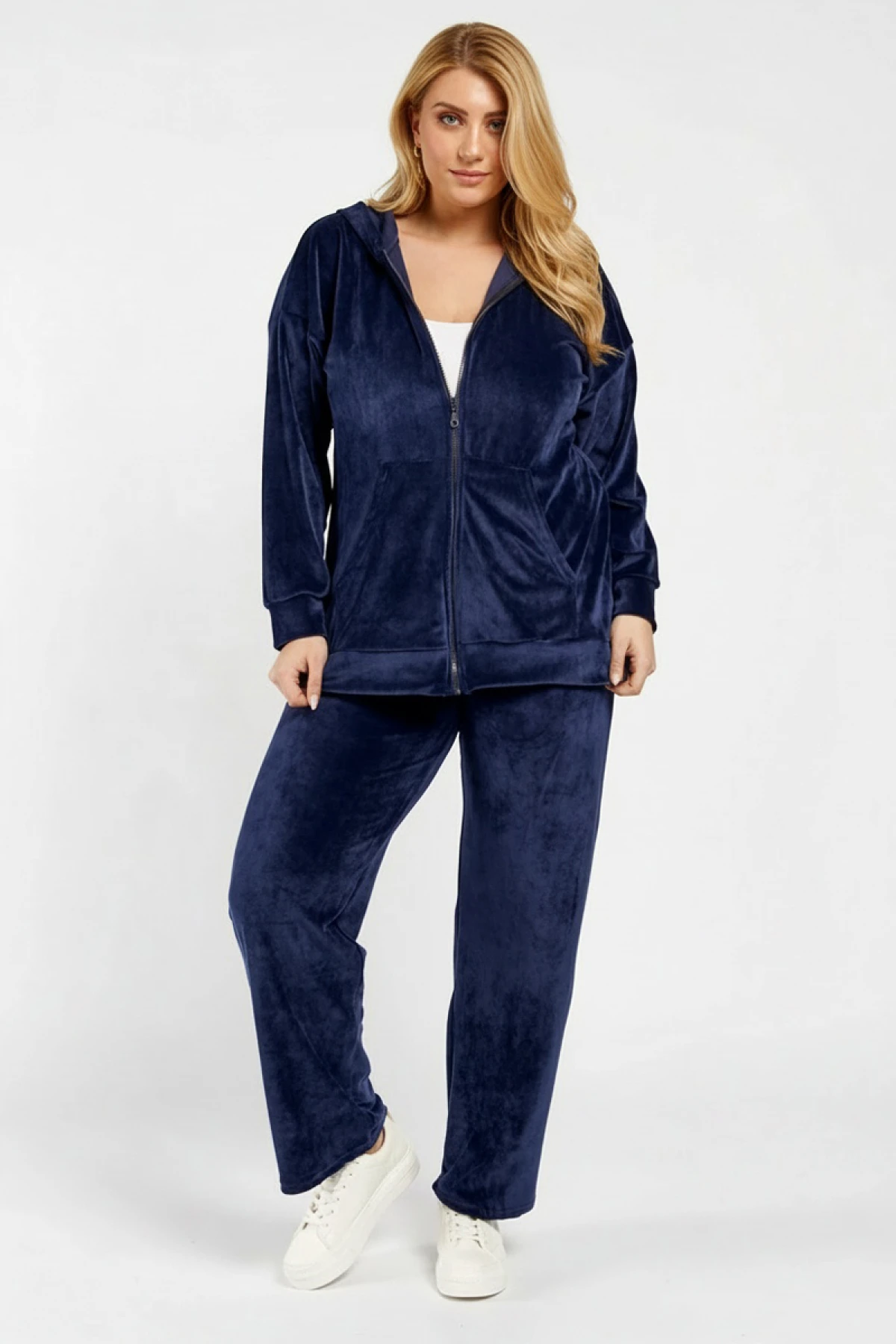 Σετ βελούδο ζακέτα & παντελόνι μπλε