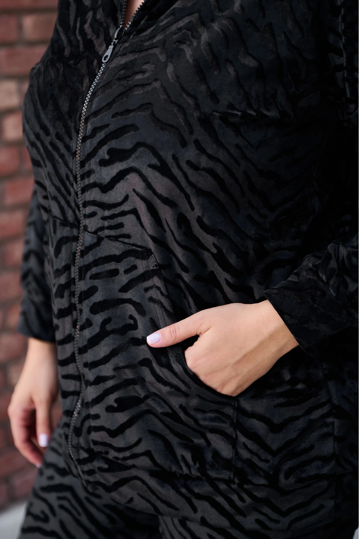 Σετ βελούδο ζακέτα & παντελόνι άνιμαλ