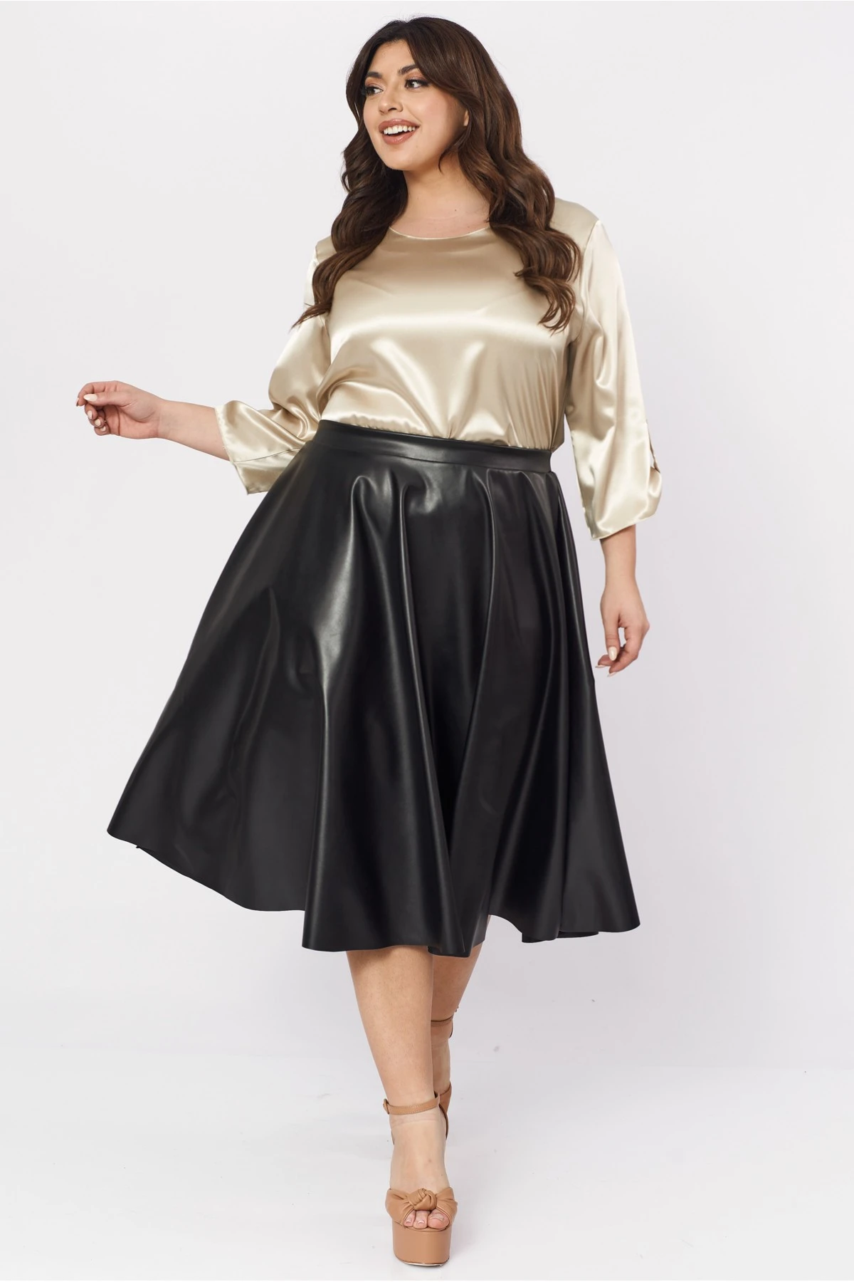 Φούστα κλος  δερματίνη  μαύρη