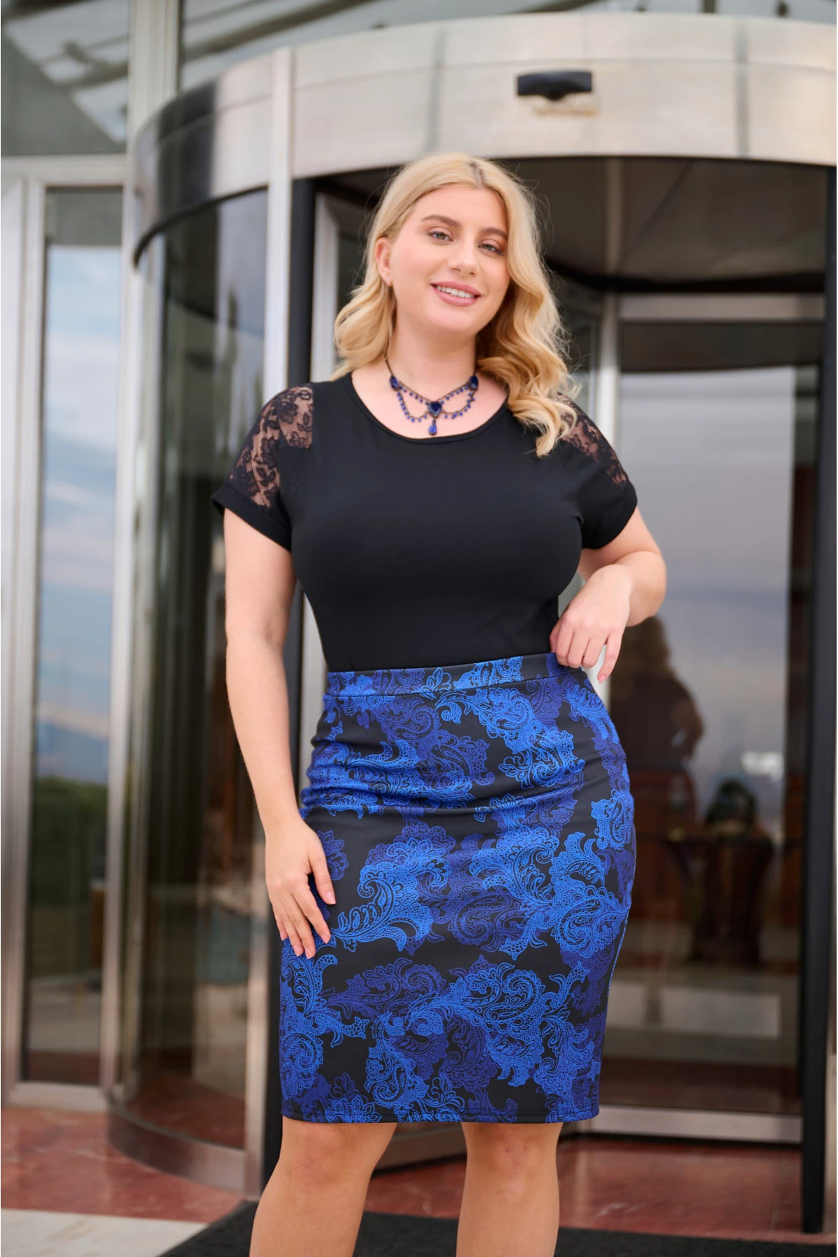 Πένσιλ Φούστα  punto λαχούρ μπλε