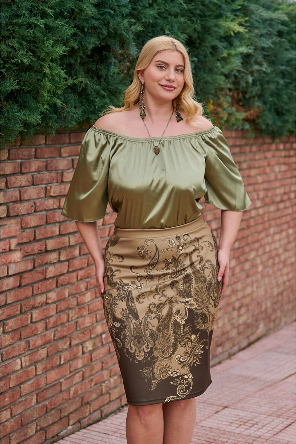 Πένσιλ Φούστα ραπόρτο punto λαχούρ λαδί