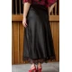Φούστα σατέν με δαντέλα μαύρη