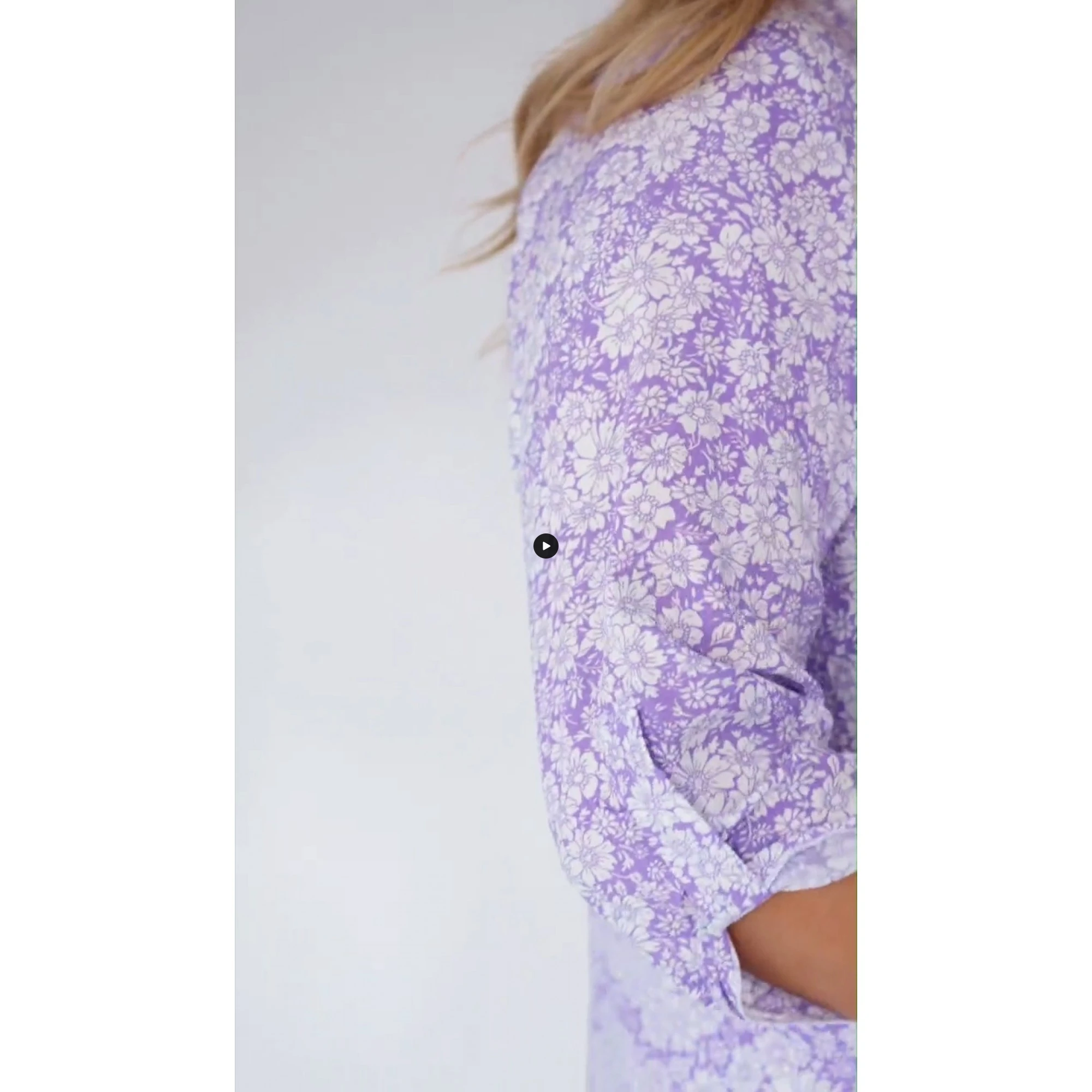 Πουκαμίσα V viscose φλοράλ βιολετί Πουκαμίσα V viscose φλοράλ βιολετί
