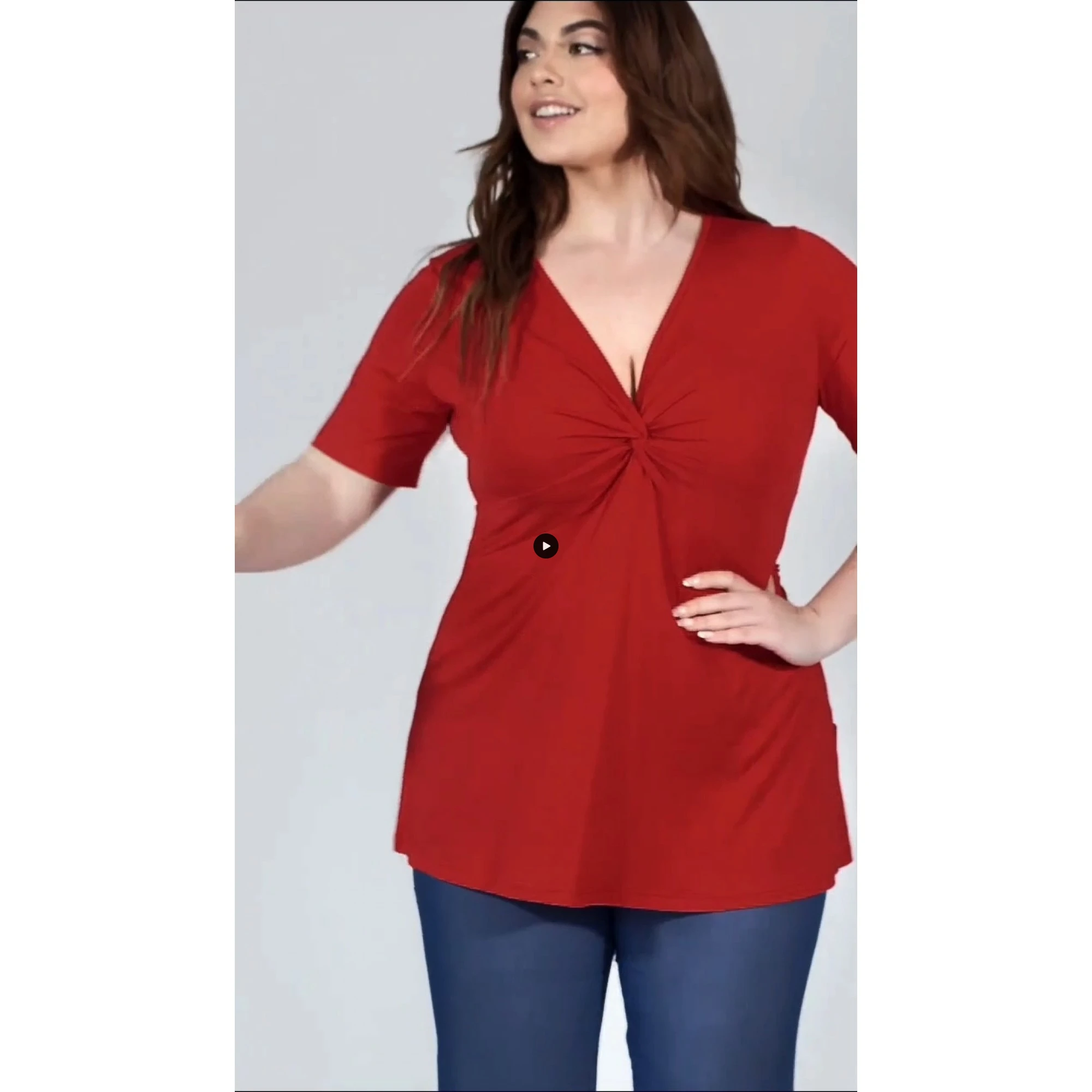 Μπλούζα κόμπος viscose ελαστική κοντό μανίκι κόκκινη Μπλούζα κόμπος viscose ελαστική κοντό μανίκι κόκκινη